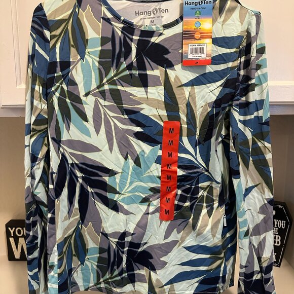 NWT Hang Ten UV Protection UPF 50+ Quick Dry Zip Pocket Lady’s Top Size M - Picture 3 of 7